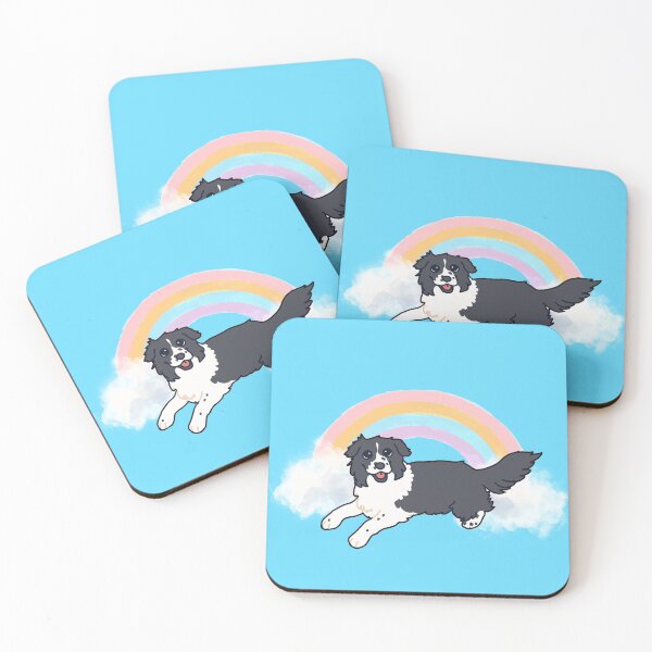 Item preview, Franklin the rainbow wonder dog - black bicolor Australian Shepherd  designed and sold by Ivy Fox Illustration.