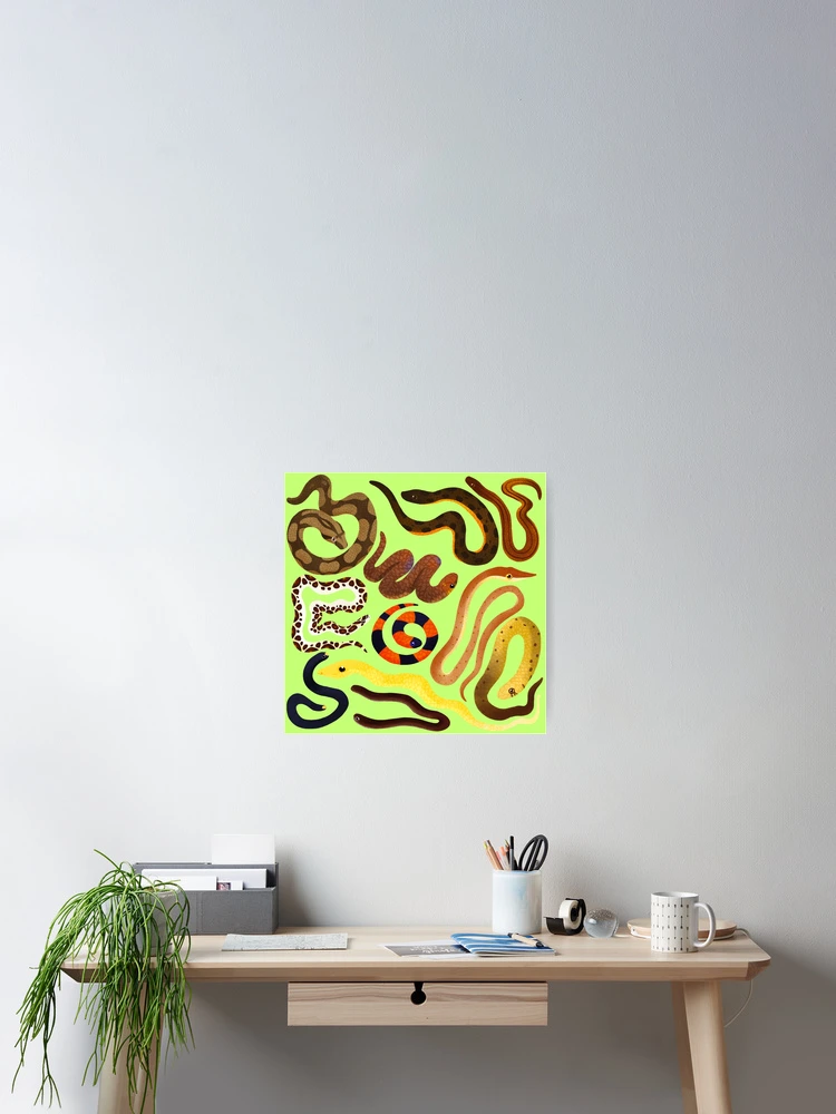 Thumbnail 2 of 3, Poster, Snakes pattern designed and sold by JenChibi.