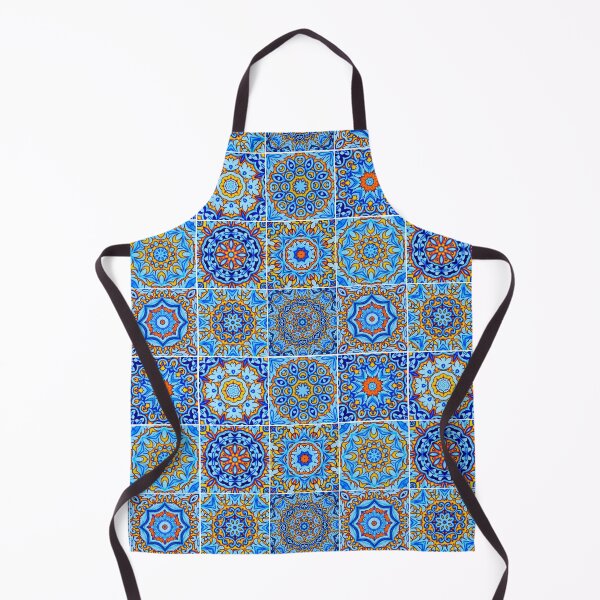 Item preview, Moroccan arabic oriental tile pattern Blue designed and sold by Red Witch Art.