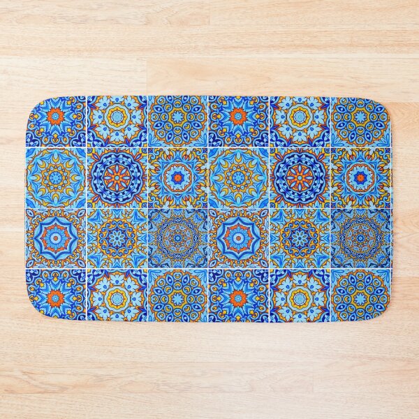 Item preview, Moroccan arabic oriental tile pattern Blue designed and sold by Red Witch Art.