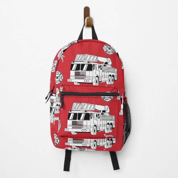 Firefighter Truck, Dalmation Dog And Shield Backpack
