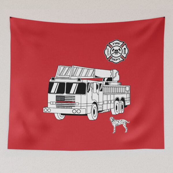 Item preview, Firefighter Truck, Dalmation Dog And Shield designed and sold by Bliss Find And Design.