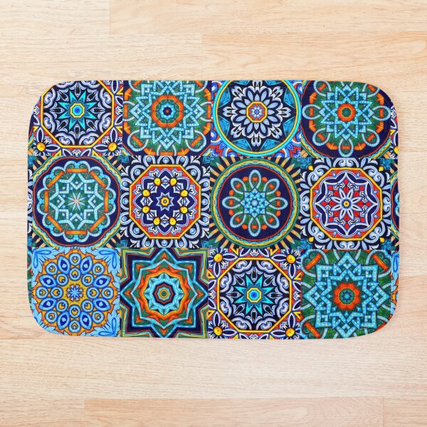Artikelvorschau, Marokkanisches arabisches orientalisches Fliesenmuster Blau entworfen und verkauft von Red Witch Art.