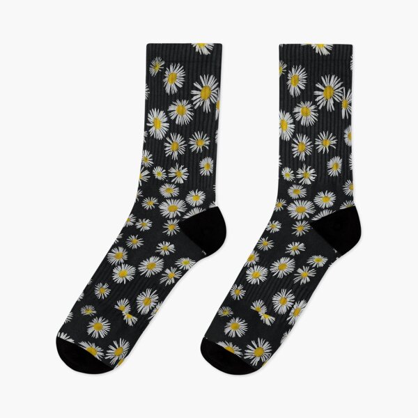Item preview, daisies, black, white, yellow, daisy, flower images, blossom, floral, flower, nature, spring, flowers, bloom, watercolor, designed and sold by prteacool.