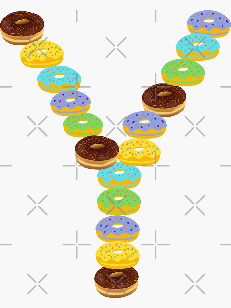 colorful donut alphabet capital letter y sticker for sale by