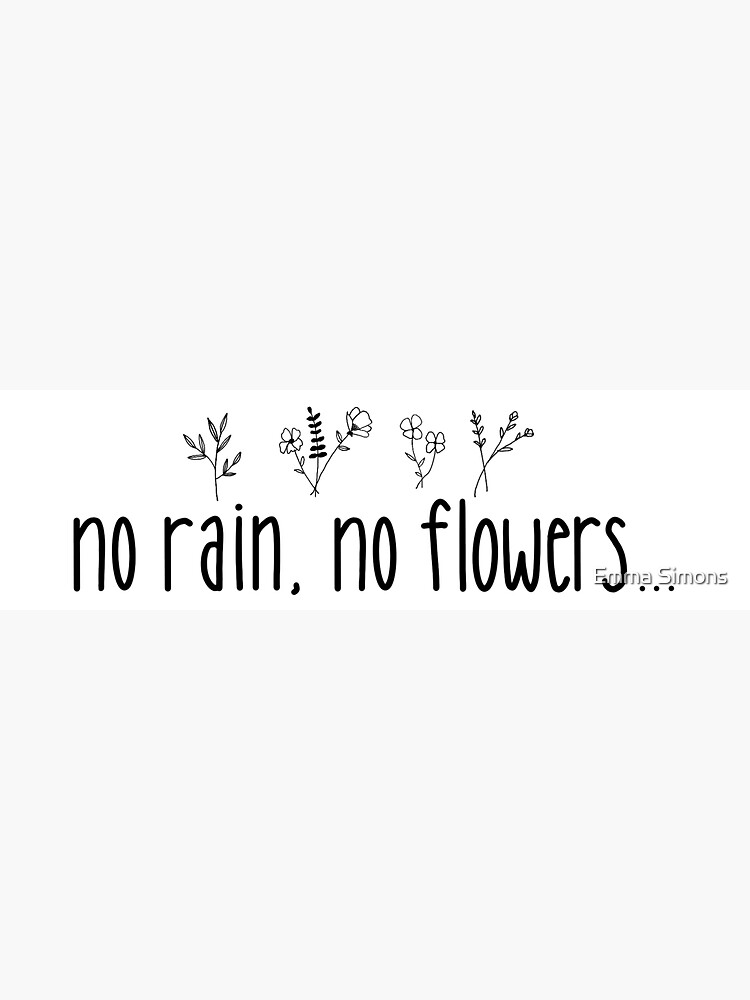 "No Rain, No Flowers Line Drawing" Sticker for Sale by Egsimons Redbubble