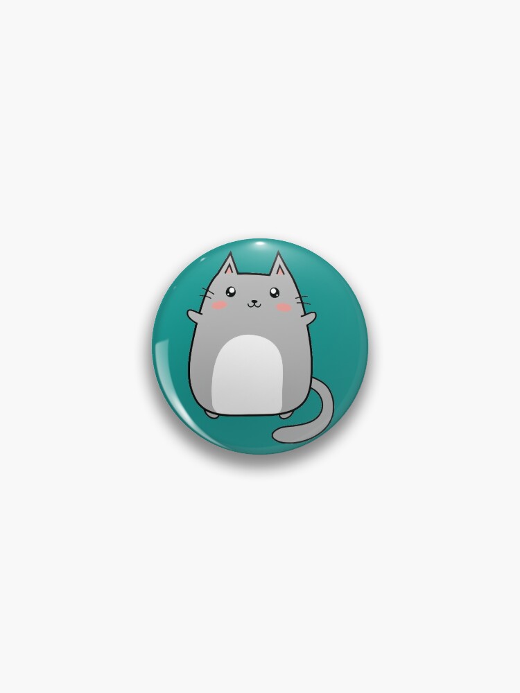 Kawaii Grey Cat Pin