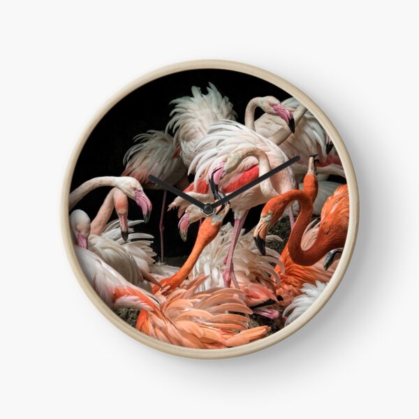 Flamingo Fracas Clock
