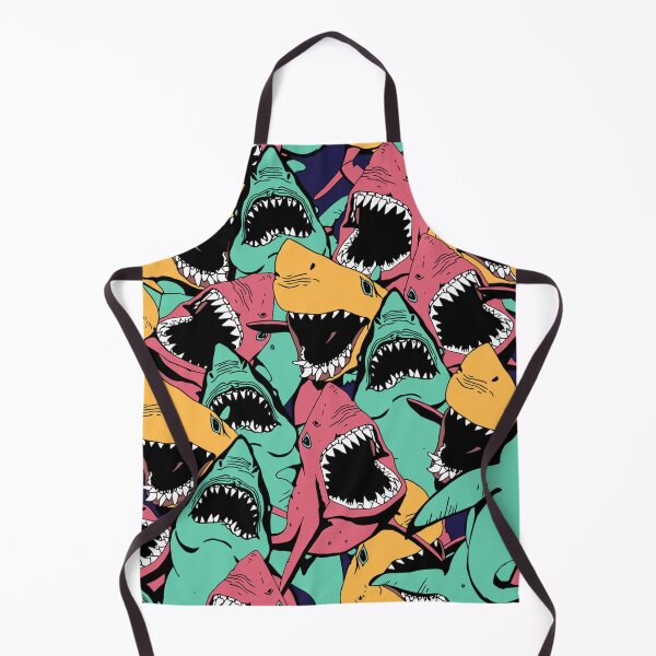 Item preview, Angry Colorful Shark Pattern designed and sold by Draculaura2009.