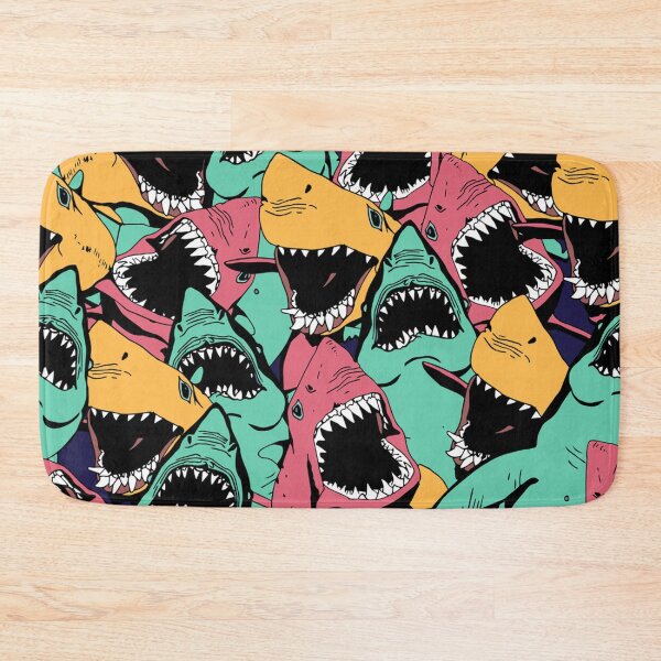 Item preview, Angry Colorful Shark Pattern designed and sold by Draculaura2009.