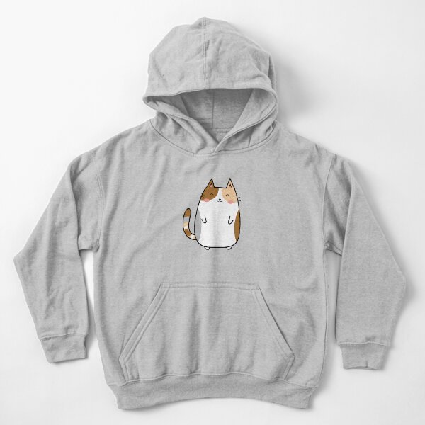 Cute Kawaii Calico Kitty Cat Kids Pullover Hoodie