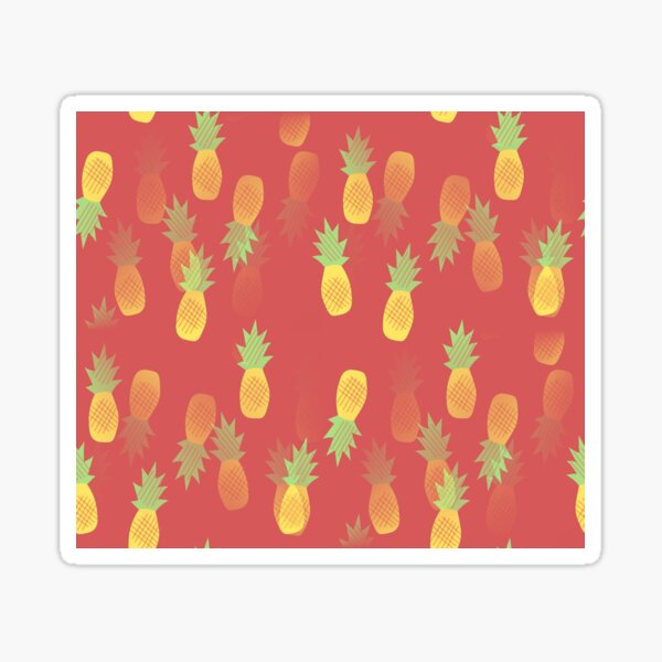Colorful Tropical Pineapple Pattern Sticker