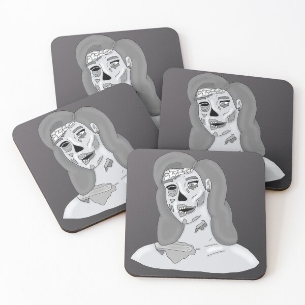 Item preview, Zombie de arte pop negro y gris designed and sold by TesiaMarieArt.
