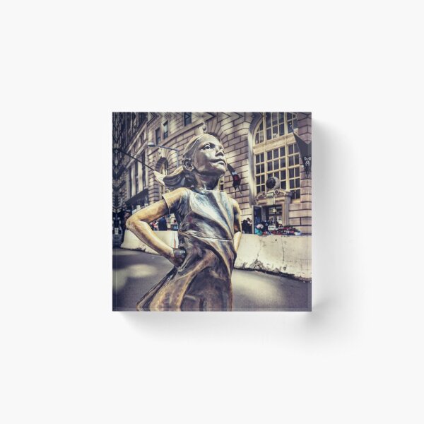 Fearless Girl Statue Acrylic Block