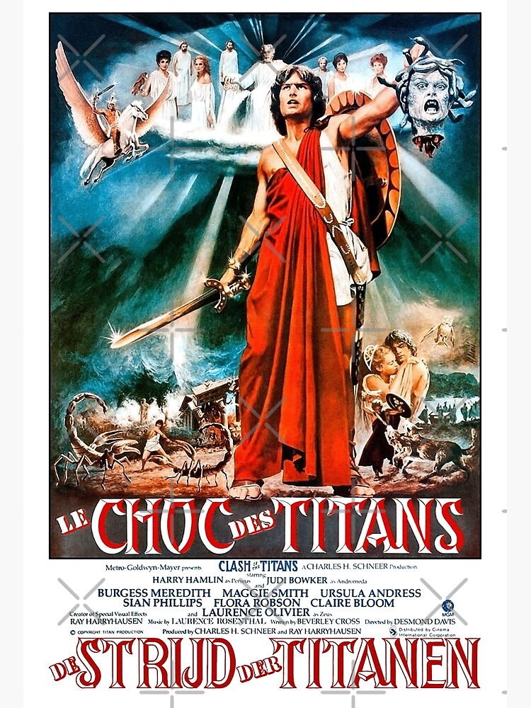 Clash Of The Titans 1981 Belgian Poster Postcard By Postersrestored Redbubble