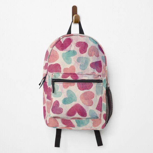 Item preview, Backpack Watercolor Hearts designed and sold by della95.