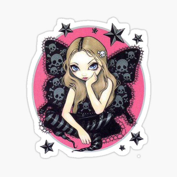 goth fairy chick Sticker