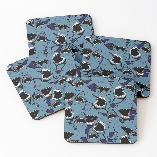 Item preview, Angry Blue Open Mouth Great White Shark Pattern designed and sold by Draculaura2009.
