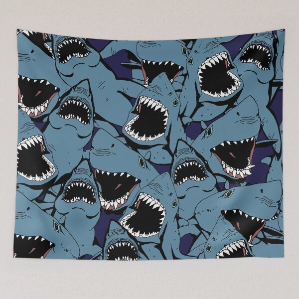 Item preview, Angry Blue Open Mouth Great White Shark Pattern designed and sold by Draculaura2009.