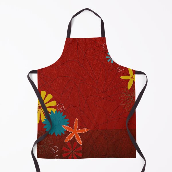 Item preview, Retro 60s Brick Red Floral designed and sold by Makanahele.