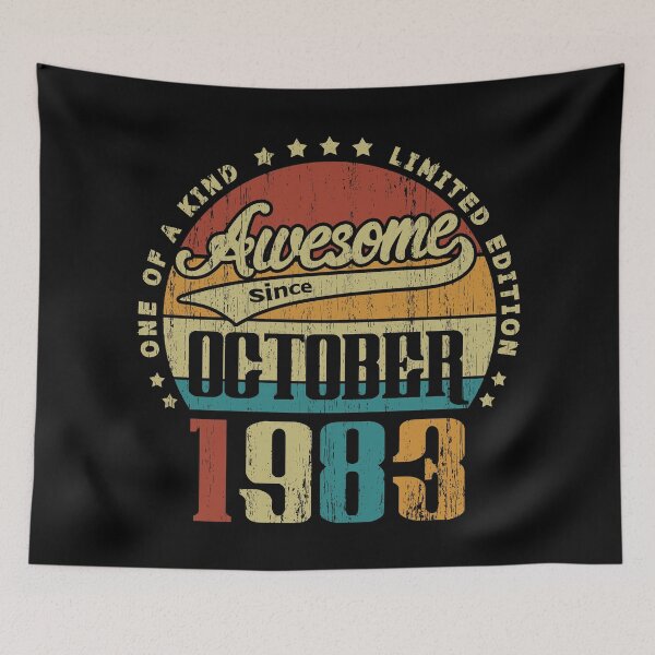 Item preview, Vintage October 1983 One Of A Kind Awesome Since October 1983 37th Birthday Gift 37 Years Old designed and sold by Takatv.