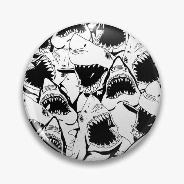 Item preview, Black and White Great White Shark Pattern designed and sold by Draculaura2009.