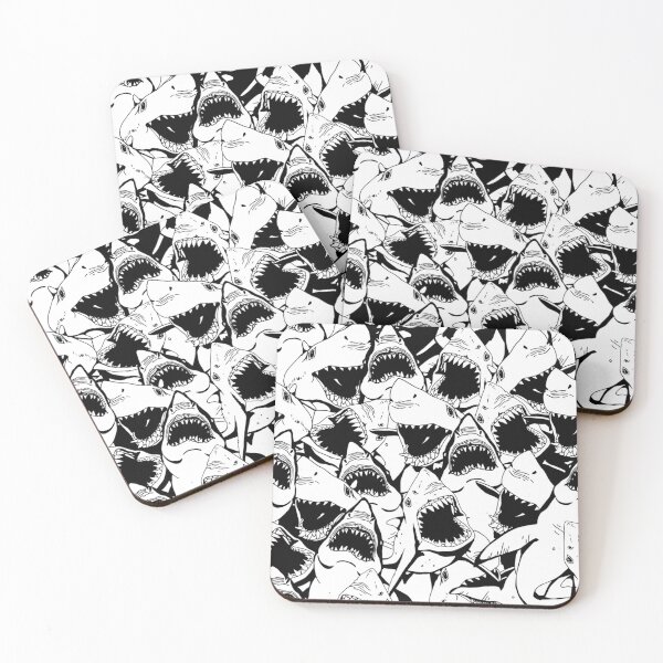 Item preview, Black and White Great White Shark Pattern designed and sold by Draculaura2009.