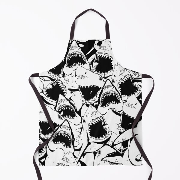 Item preview, Black and White Great White Shark Pattern designed and sold by Draculaura2009.