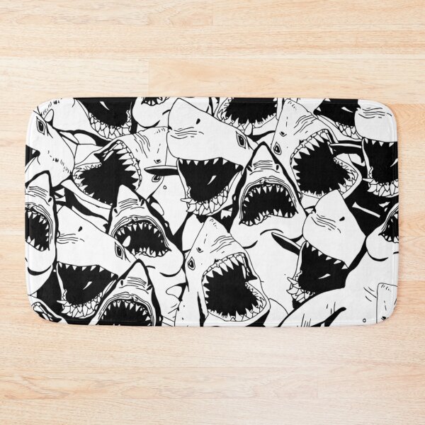 Item preview, Black and White Great White Shark Pattern designed and sold by Draculaura2009.