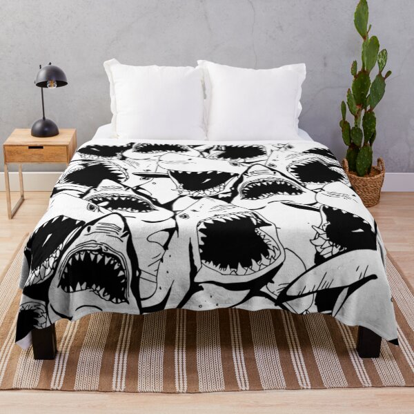 Item preview, Black and White Great White Shark Pattern designed and sold by Draculaura2009.