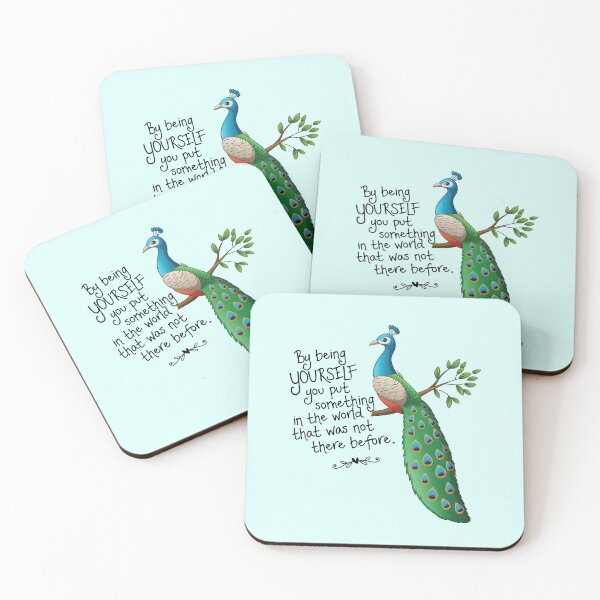 Item preview, Pretty Peacock Inspirational Quote Be Yourself designed and sold by WildHoneyDesign.