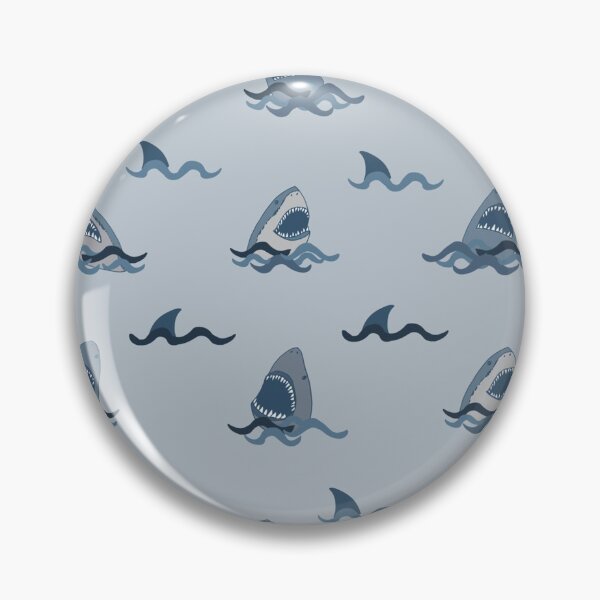 Item preview, Blue Great White Shark Fin Open Mouth Pattern designed and sold by Draculaura2009.