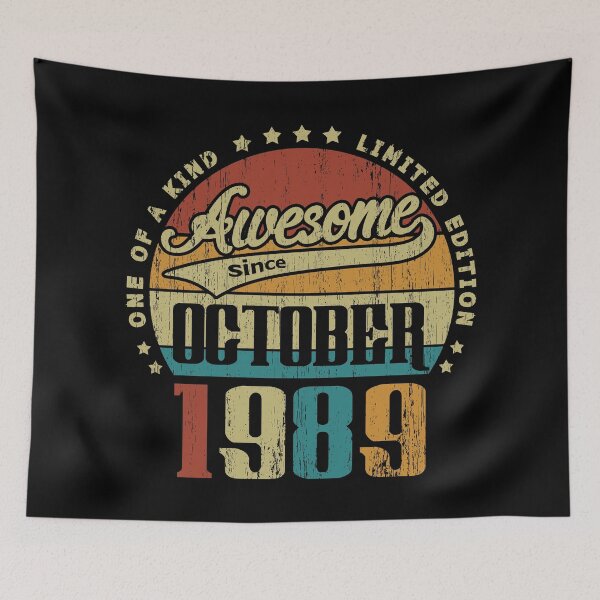 Item preview, Vintage October 1989 One Of A Kind Awesome Since October 1989 31st Birthday Gift 31 Years Old designed and sold by Takatv.