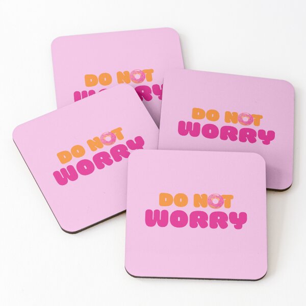 Item preview, DONUT WORRY pink (Dunkin Design) designed and sold by LiveAndGlow.