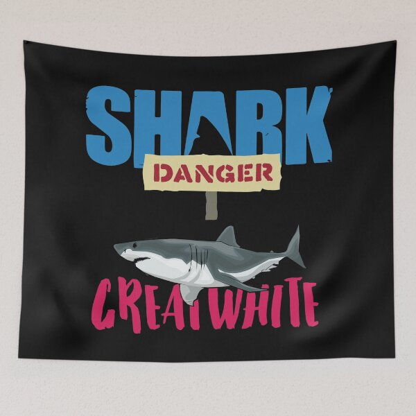 Item preview, Funny Shark Danger Great White - Crazy Shark Lady designed and sold by PupnkittyMania ⭐⭐⭐⭐⭐.