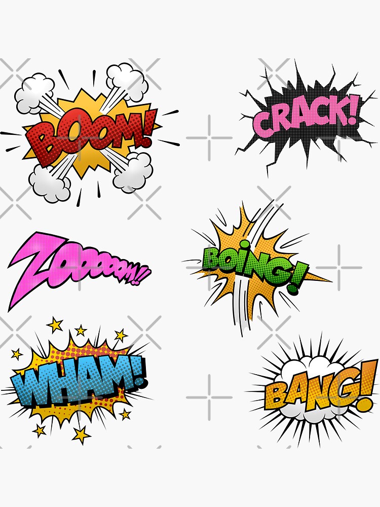 Multiple Comics Speach Bubbles 1 Super Heroes Unite Collection Sticker For Sale By Pinkaudi 