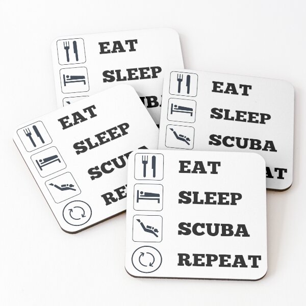 Item preview, Eat Sleep Scuba Repeat, Scuba Diving Silhouette designed and sold by 4AllTimes.