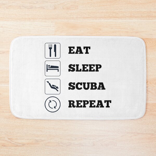Item preview, Eat Sleep Scuba Repeat, Scuba Diving Silhouette designed and sold by 4AllTimes.