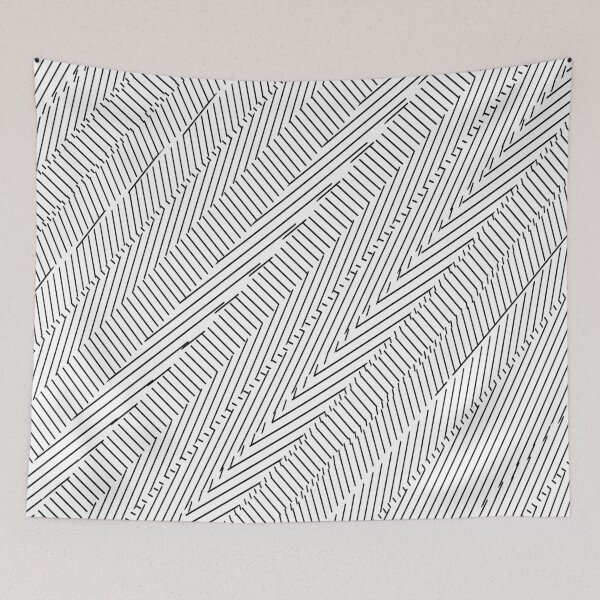 Item preview, geometric line pattern abstract background in black and white designed and sold by Mrvell.
