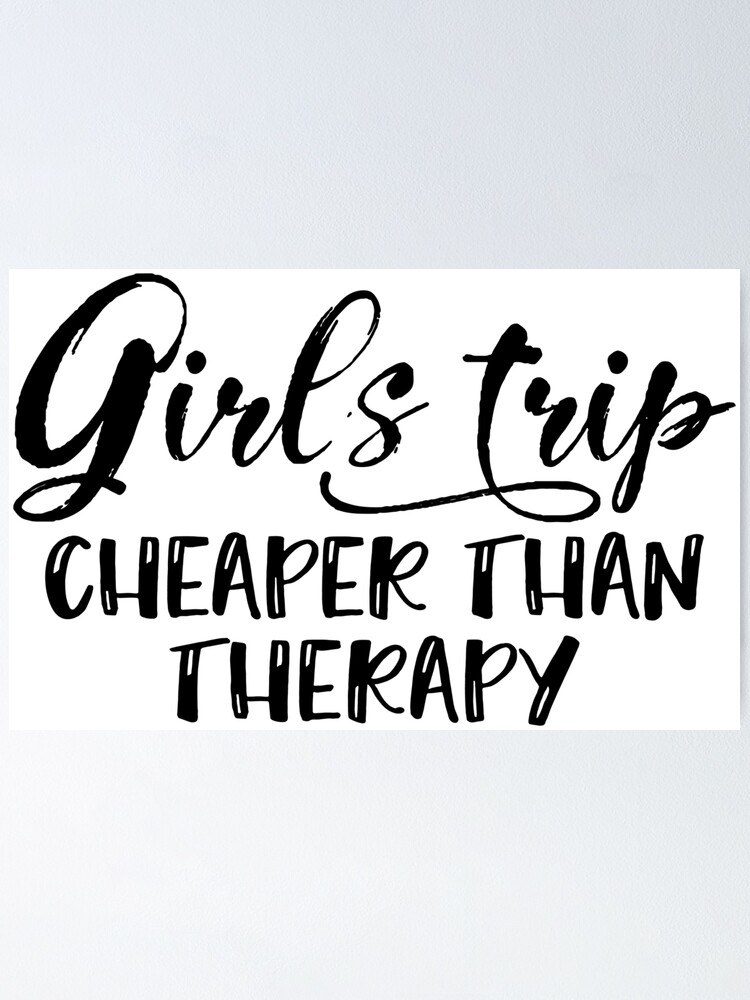 Bestie Custom Tote Bag Girl's Trip Cheaper Than Therapy