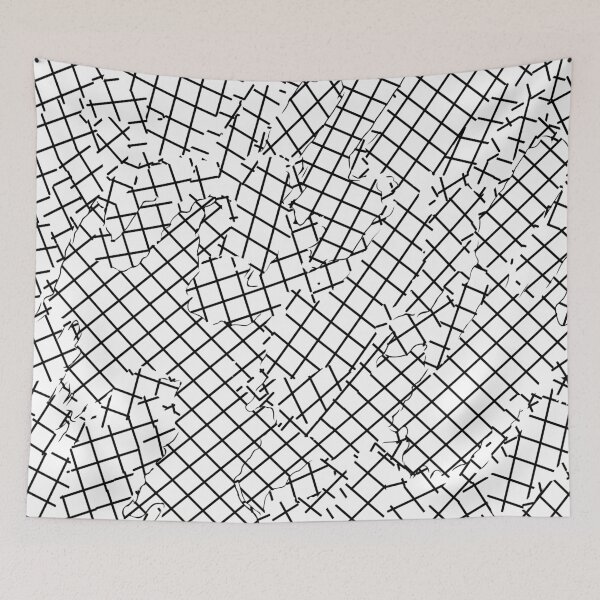 Item preview, geometric square shape abstract background in black and white designed and sold by Mrvell.