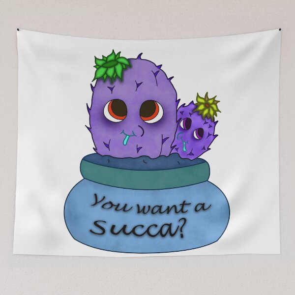 Item preview, Ask Me About My Cactus Cute Cartoon Purple-ish designed and sold by aventi24.