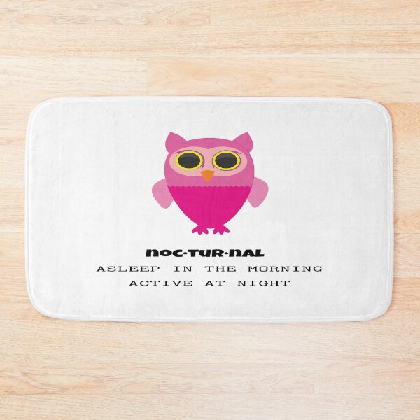 Item preview, Nocturnal Night Owl,  Asleep In The Morning Active At Night With Pink Owl designed and sold by 4AllTimes.