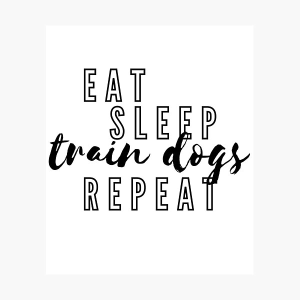 Eat, Sleep, Train Dogs, Repeat Photographic Print