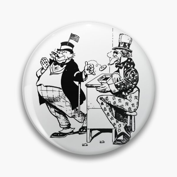 Item preview, Vintage Political Cartoon - Corporate Taxes -  Government Corruption - Uncle Sam - Fat Cat Bankers - Punk Design - Oligarchy  designed and sold by 321Outright.