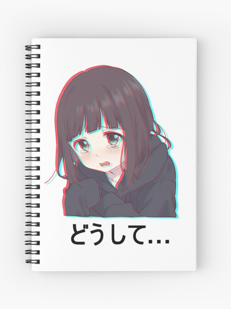 Anime Menhera chan sad why Spiral Notebook for Sale by uisch