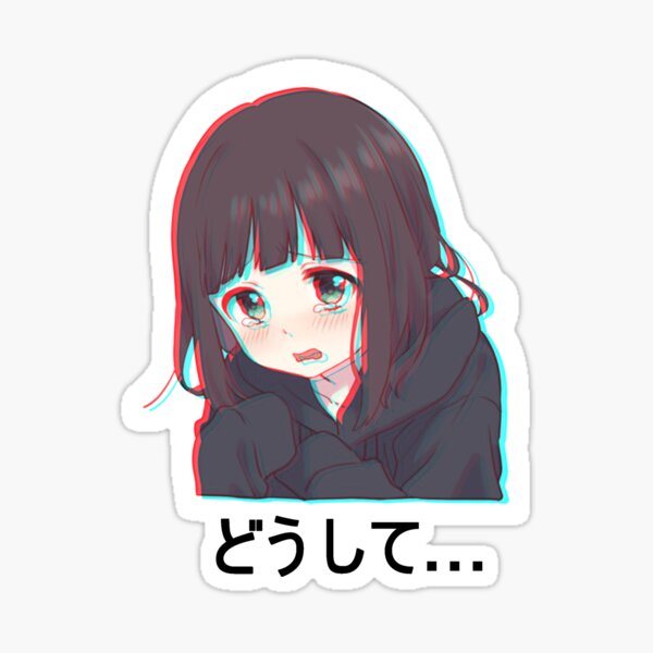 Cute menhera Anime Stickers by Lahcen Jeddour