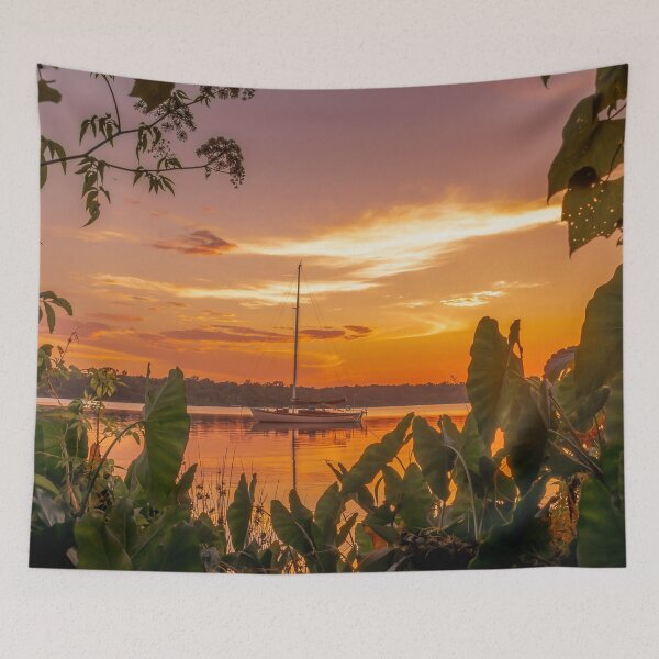 Item preview, River life at anchor watching the summer sun setting designed and sold by Steven Kight.