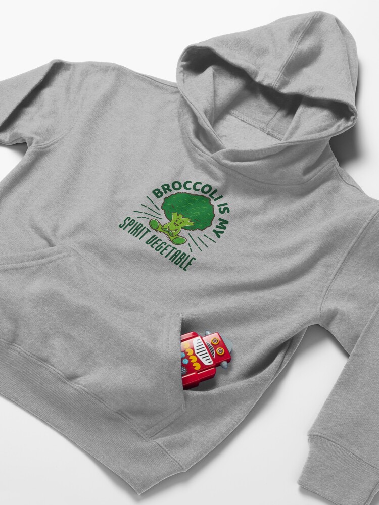Alternate view of Funny Broccoli Gift - Broccoli Is My Spirit Vegetable Kids Pullover Hoodie