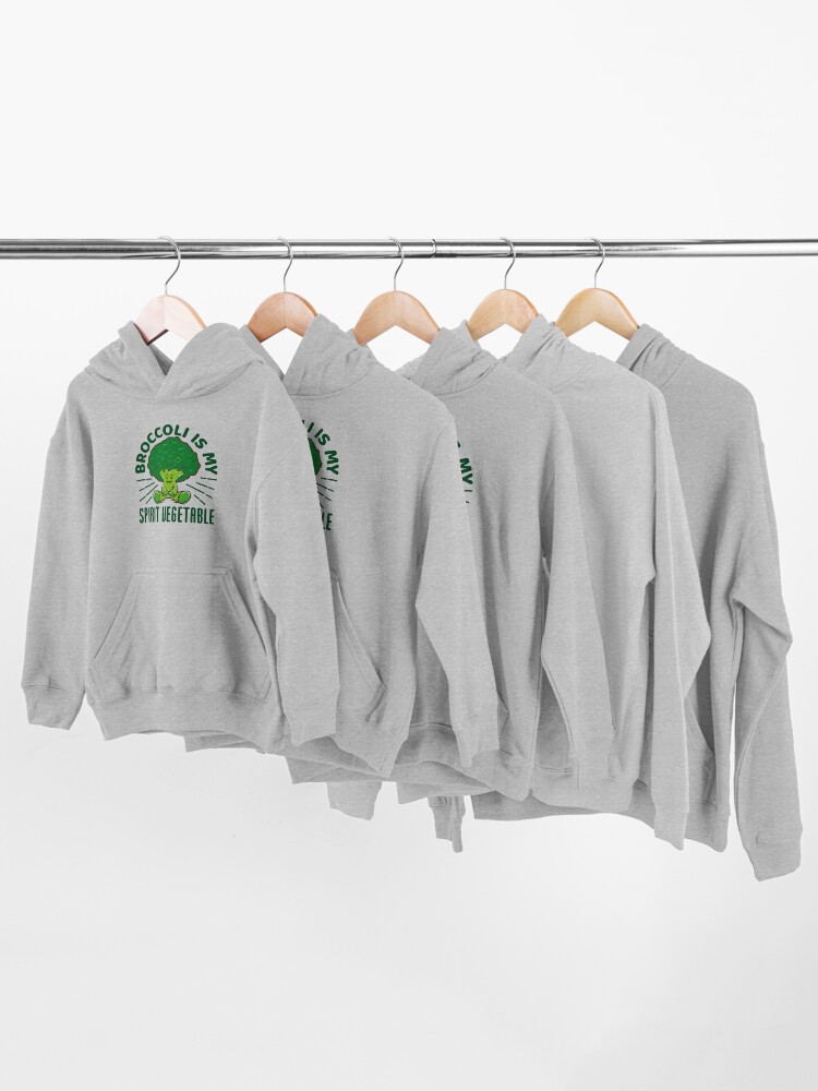 Alternate view of Funny Broccoli Gift - Broccoli Is My Spirit Vegetable Kids Pullover Hoodie